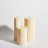 Ribbed Pillar Decorative Candle